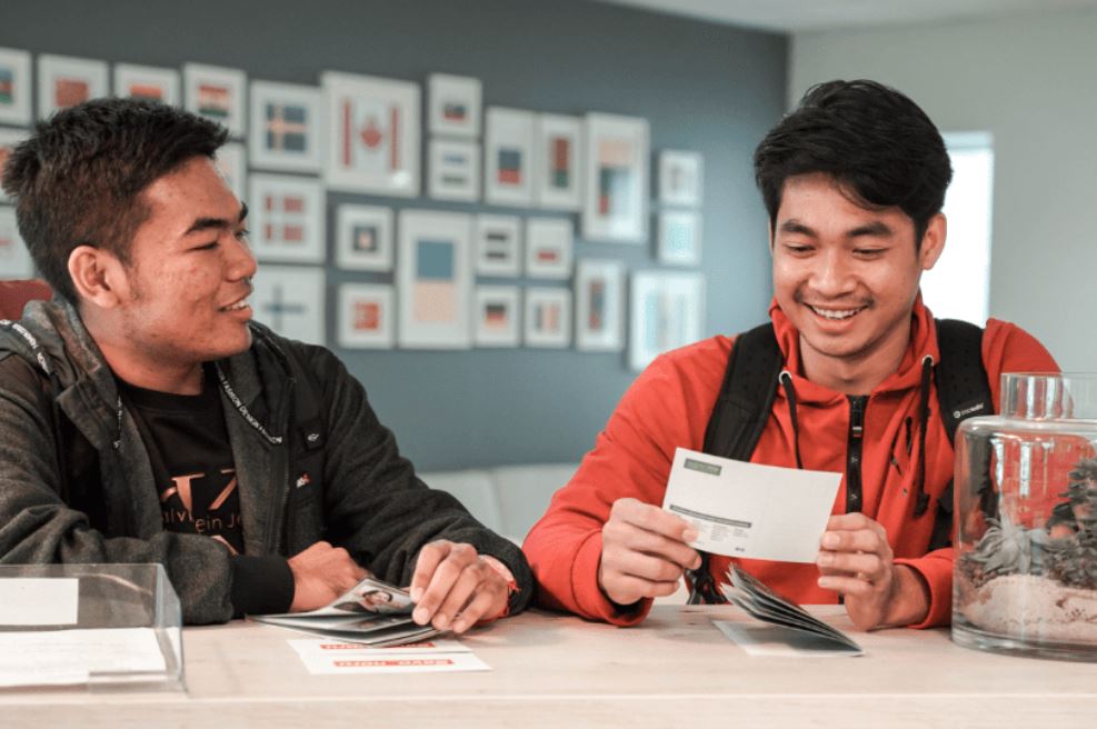 International students Sopheaktra Dim and Menghuo Lay from Cambodia