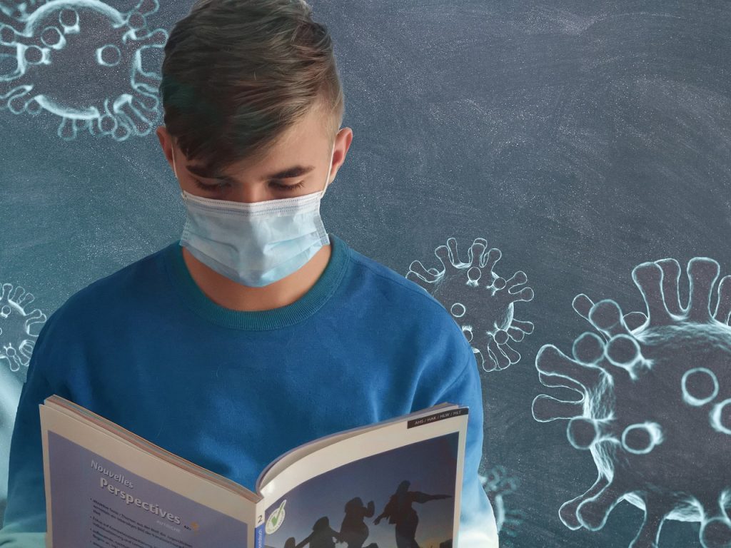 COVID-19, face mask illustration
