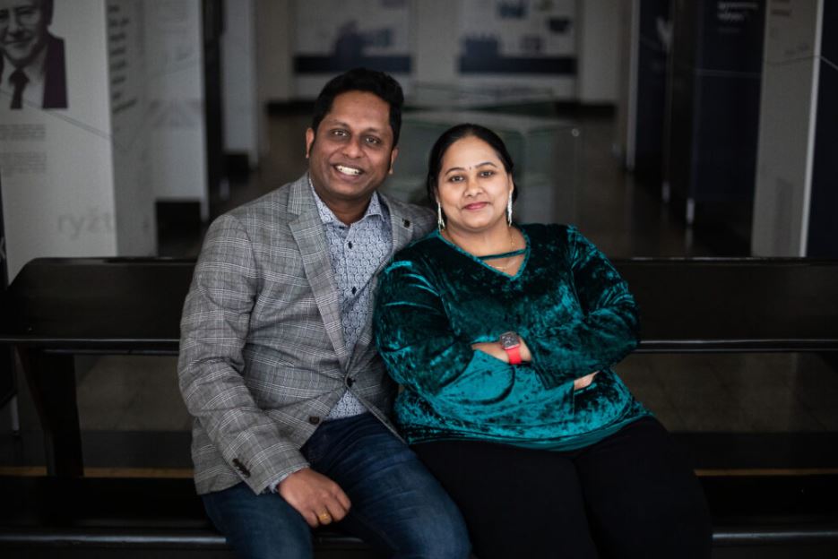Vishnu Muraleedharan and Titty Varghese, KTU alumni from India