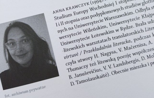Anna Krawczyk, a graduate of the Department of Baltic Studies at the University of Warsaw